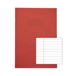 Rhino Exercise Book 80 Page A4 8mm Ruled Red Contract (Pack of 50) VEXV668-495-0