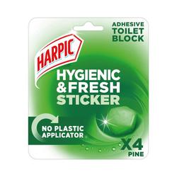 Harpic Hygienic Fresh Sticker Adhesive Toilet Block Pine (Pack of 6) 3275287