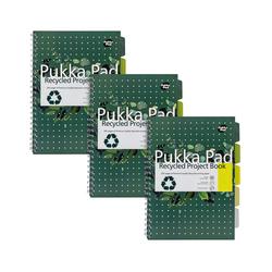 Pukka Pad Recycled Project Book A4 Green (Pack of 3) 6050-REC