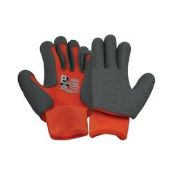 Children's Gloves TPE Palm Coating with Paw Print Design 1 Pair Size 5 Orange/Grey KDZGGO-5
