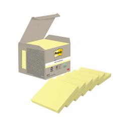 Post-It Recycled Notes 100 Sheets 76x76mm Canary Yellow (Pack of 6) 6541B