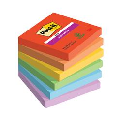 Post-It Super Sticky Notes 90 Sheets 76x76mm Playful Colours Assorted (Pack of 6) 654-6SS-PLAY