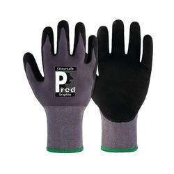 Pred Graphite Cut 1 Safety Gloves Nitrile Micro Foam Palm Coated Black/Grey 6 MF15A-6