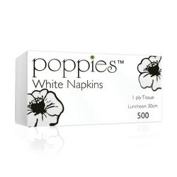 Poppies White 1-Ply Napkins 30Cm (Pack Of 5000) 3014Wh