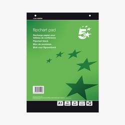 5 Star Recycled Flipchart Pad 55gsm 20 Sheets A1 (Pack of 5) FS668896