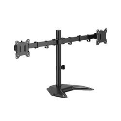 Freestanding Desk Mounted Monitor Arms - Dual -  Black