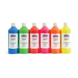 Ready Mixed Paint 500ml Fluorescent Assorted (Pack of 6) AR01014