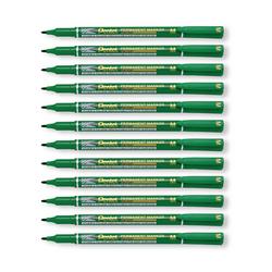 Pentel Green Permanent Marker Fine Point Pack Of 12 Nm470-D