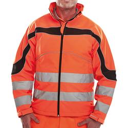 Beeswift Orange/Black Eton High Visibility Soft Shell Jacket Xl