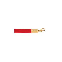 5 Star Economy Velour Rope Red 1.8m with Polished Brass Ends FS631619