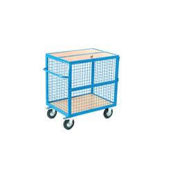 5 Star Security Mobile Mesh Trolley with Timber Deck and Lockable Lid