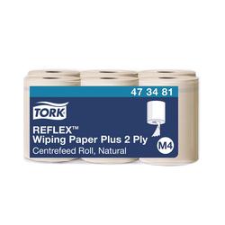 Tork 2-Ply M4 Reflex Wiping Paper Plus Roll Natural (Pack of 6) 473481