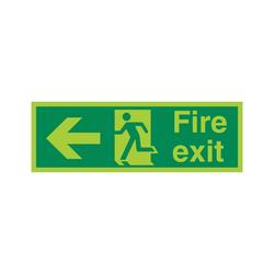 5 Star Fire Exit Running Man Arrow Left Sign Rigid Plastic 150X450mm