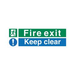 5 Star Fire Exit Keep Clear Sign Rigid Plastic 150x450mm VSP126SRP4515