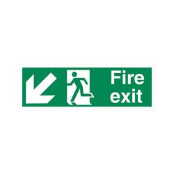 5 Star Fire Exit Running Man Arrow Down L Sign Rigid Plastic 150X450mm