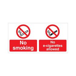 5 Star No Smoking No E-Cigarettes Allowed Sign Vinyl 150x300mm