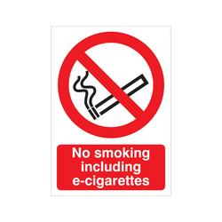 5 Star  No Smoking Inc E-Cigarettes Sign Self Adhesive Vinyl A4
