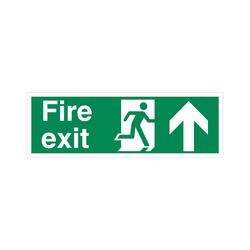 5 Star Fire Exit Running Man Arrow Up Sign Rigid Plastic 150X450mm