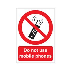 5 Star  Do Not Use Mobile Phones Sign Rigid Plastic A5 