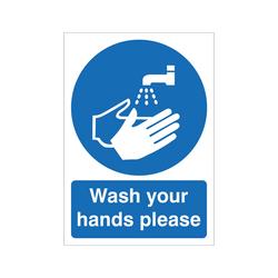 5 Star Wash Your Hands Please Sign Self Adhesive Vinyl A5 Vm001sava5