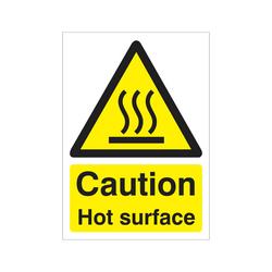 5 Star  Caution Hot Surface Sign Self Adhesive Vinyl A5 