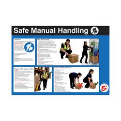 5 Star  Safe Manual Handling Sign Laminated Paper A2 