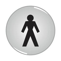 5 Star Man Symbol Sign Domed Resin 60mm Diameter