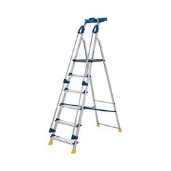 Werner Workstation 6 Tread Stepladder with Twin Safety Handrails Blue