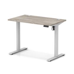 Lite 1000x600 Height Adjustable Desk Grey Oak Top CP Silver Leg