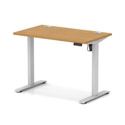 Lite 1000x600 Height Adjustable Desk Oak Top CP Silver Leg