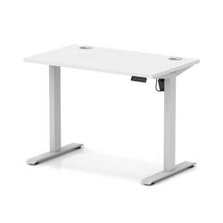 Lite 1000x600 Height Adjustable Desk White Top CP Silver Leg