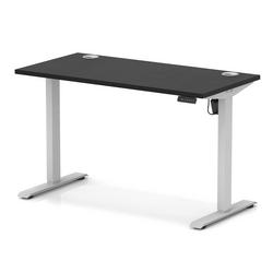 Lite 1200x600 Height Adjustable Desk Black Top CP Silver Leg
