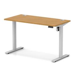 Lite 1200x600 Height Adjustable Desk Oak Top CP Silver Leg