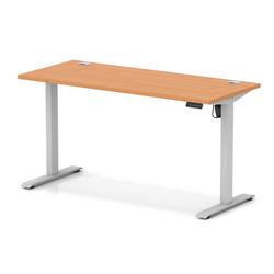 Lite 1400x600 Height Adjustable Desk Beech Top CP Silver Leg