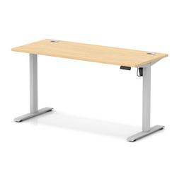 Lite 1400x600 Height Adjustable Desk Maple Top CP Silver Leg