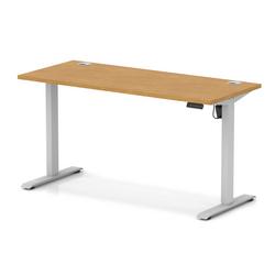 Lite 1400x600 Height Adjustable Desk Oak Top CP Silver Leg