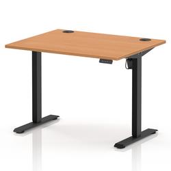 Lite 1000x800 Height Adjustable Desk Beech Top CP Black Leg
