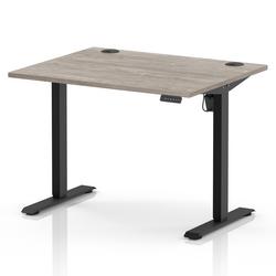 Lite 1000x800 Height Adjustable Desk Grey Oak Top CP Black Leg