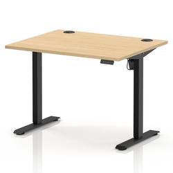 Lite 1000x800 Height Adjustable Desk Maple Top CP Black Leg