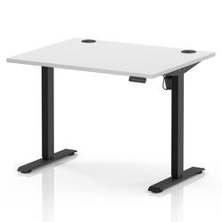 Lite 1000x800 Height Adjustable Desk White Top CP Black Leg