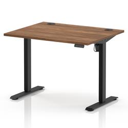 Lite 1000x800 Height Adjustable Desk Walnut Top CP Black Leg