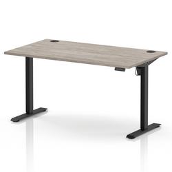 Lite 1400x800 Height Adjustable Desk Grey Oak Top CP Black Leg