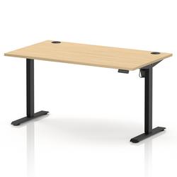Lite 1400x800 Height Adjustable Desk Maple Top CP Black Leg