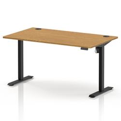 Lite 1400x800 Height Adjustable Desk Oak Top CP Black Leg
