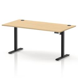 Lite 1600x800 Height Adjustable Desk Maple Top CP Black Leg
