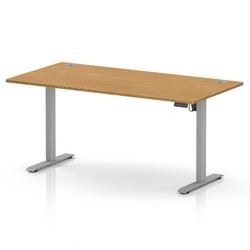 Lite 1600x800 Height Adjustable Desk Oak Top CP Silver Leg