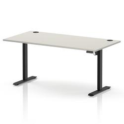 Lite 1600x800 Height Adjustable Desk Dove Grey Top CP Black Leg