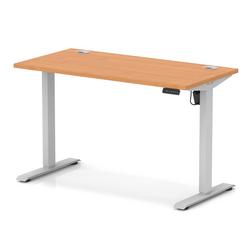 Lite 1200x600 Height Adjustable Desk Beech Top CP Silver Leg