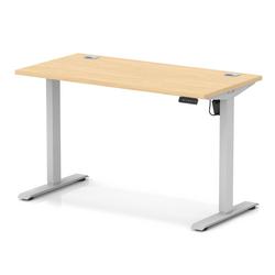Lite 1200x600 Height Adjustable Desk Maple Top CP Silver Leg
