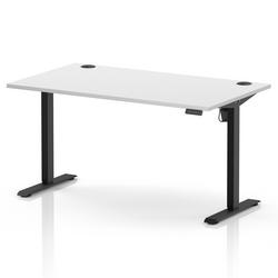 Lite 1400x800 Height Adjustable Desk White Top CP Black Leg